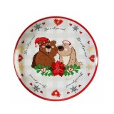 Farfurie Craciun portelan multicolor Winter Love IB 20.5 cm