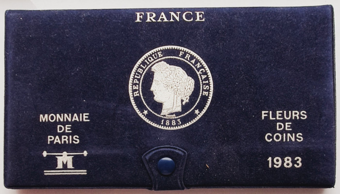 M01 Franta set monetarie 12 monede 1983 100 Francs argint UNC