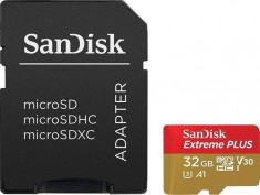 Card de memorie Sandisk Extreme Plus 32GB Clasa 10 UHS-I U3 + Adaptor foto