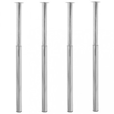 vidaXL Picioare de masă telescopice, 4 buc., crom, 710 mm-1100 mm