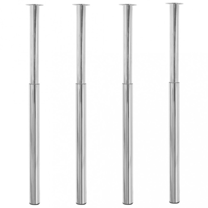 vidaXL Picioare de masă telescopice, 4 buc., crom, 710 mm-1100 mm
