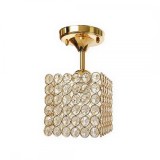Lustra Catrina Cristal, 1xE27, Patrat, Aurie