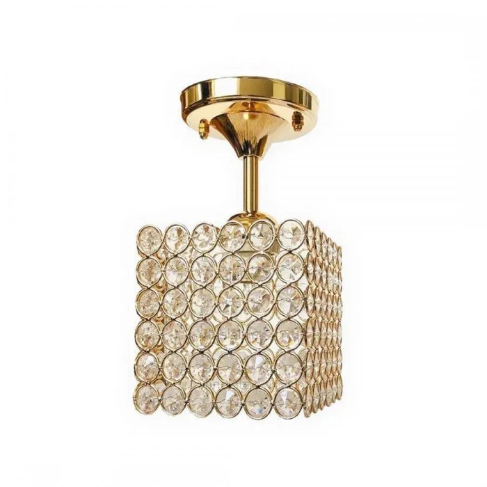 Lustra Catrina Cristal, 1xE27, Patrat, Aurie