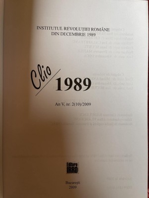 Clio / 1989, Institutul Revolutiei Romane din decembrie 1989 foto