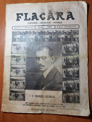 revista flacara 7 septembrie 1913- moartea lui aurel vlaicu foto