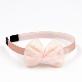 Bentita roz cu fundita pentru copii