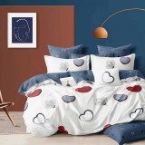 Lenjerie pat dublu,bumbac finet,6 piese,cearceaf normal 220x240cm, cearceaf pilota 200x220cm, 2 fete de perna 50x70, 2 fete de perna 70x70-M352
