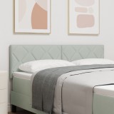 vidaXL Tăblie LED Design Diamond Blocks Gri deschis 144 cm, din catifea