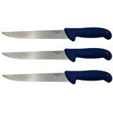 Set trei cutite de bucatarie IdeallStore&reg;, Chef&#039;s Blade, otel inoxidabil, 33 cm, albastru