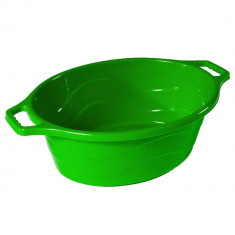 Lighean Oval cu Manere STERK, Capacitate 25 L, Dimensiune 63x44x21 cm, Material Plastic, Culoare Verde, Lighean cu Manere, Lighean Oval, Lighean Plast