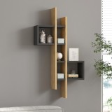 Cumpara ieftin Raft de perete Garel, Pako World, Stejar-Antracit, 53x19x108 cm