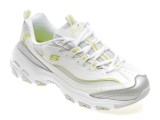 Pantofi sport SKECHERS albi, D LITES, din piele ecologica