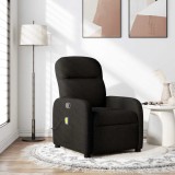 VidaXL Fotoliu de masaj rabatabil, negru, material textil