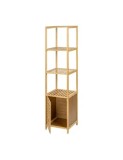 Etajera depozitare KL270, cu 3 rafturi, usa, lemn, multifunctional, natur