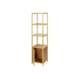 Etajera depozitare KL270, cu 3 rafturi, usa, lemn, multifunctional, natur