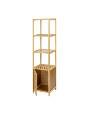 Etajera depozitare KL270, cu 3 rafturi, usa, lemn, multifunctional, natur foto