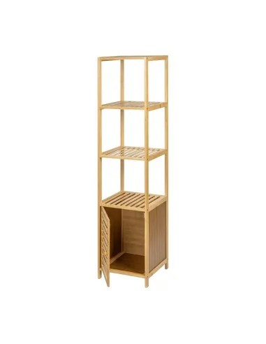 Etajera depozitare KL270, cu 3 rafturi, usa, lemn, multifunctional, natur