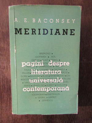 Baconsky: Meridiane - Pagini despre literatura universala contemporana foto