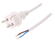 Cablu Alimentare 2x1,5mm2 PVC Alb 1,5m 16A foto