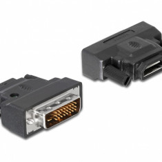 Adaptor DVI-D Dual Link 24+1pini la HDMI T-M cu LED, Delock 65024