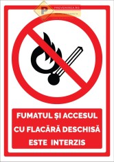 Semne pentru fumatul si accesul cu flacara deschisa este interzisa foto