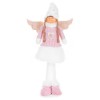 Decoratiune iarna, inger cu codite si aripi, alb si roz, 29x13x59 cm, Strend Pro