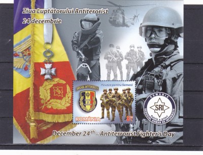 ROMANIA 2012 - ZIUA LUPTATORULUI ANTITERORIST, COLITA, MNH - LP 1963 foto