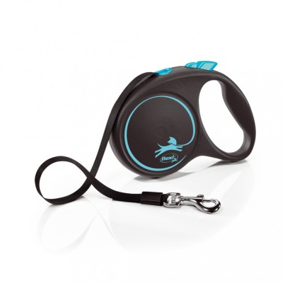 Flexi Black Design, L Tape, lesa retractabila, 5m, albastru foto