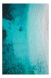 Tablou Canvas, "Valuri turcoaz pe nisip alb", Albastru, Azur, Cristalin, Valuri, Nisip, Ocean, Liniște, Paradis, Apă, Mal, 26 x 39 cm, CMCLASS