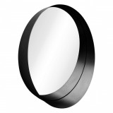 Oglinda decorativa Round, Pakoworld, 50x50 cm, metal, negru