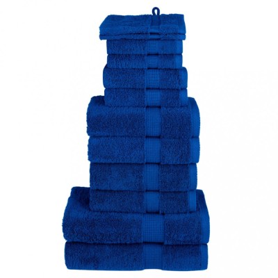 vidaXL Set de prosoape premium SOLUND, 12 piese, albastru, 600 g/m&amp;sup2; foto