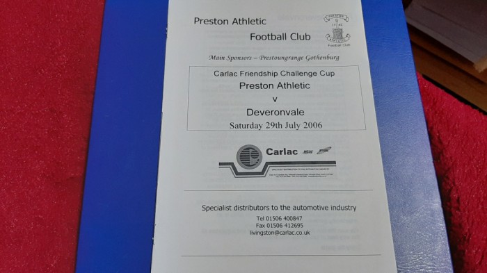 program Preston Athletic - Deveronvale
