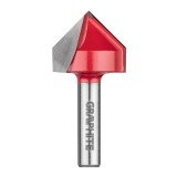 Burghiu freza, profil V, HM, 25.4x25.4mm, tija 8mm GRAPHITE 56H210 HardWork ToolsRange