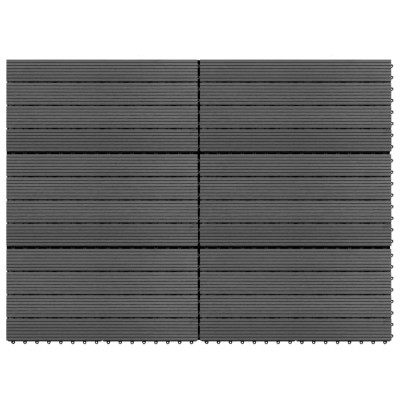 vidaXL Plăci de pardoseală, 6 buc., gri, 60 x 30 cm, WPC, 1 m&amp;sup2; foto