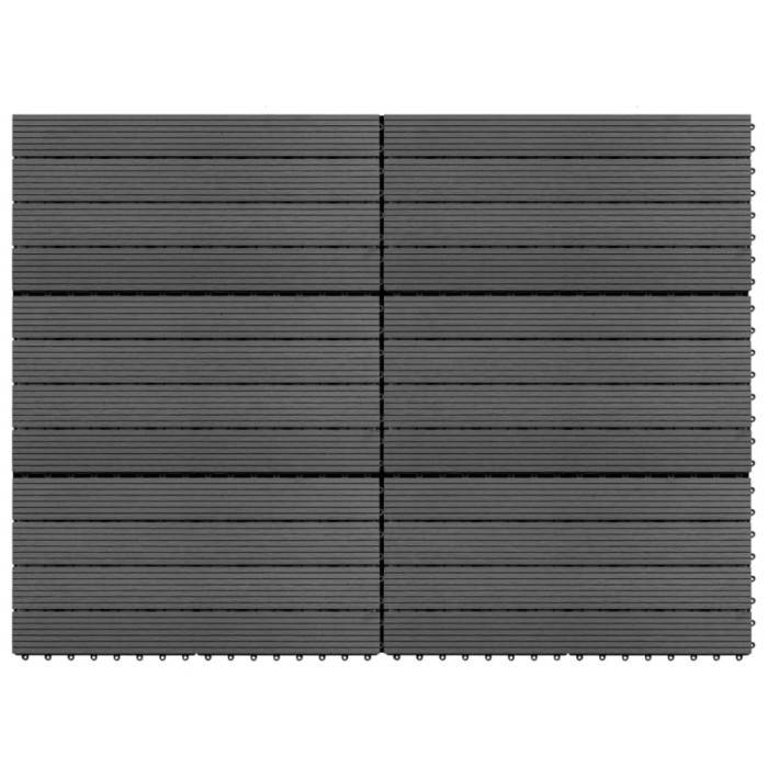 vidaXL Plăci de pardoseală, 6 buc., gri, 60 x 30 cm, WPC, 1 m&sup2;