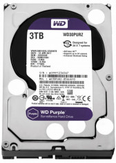 HDD intern WD 3.5 3TB PURPLE SATA3 5400rpm 64MB Surveillance HDD foto