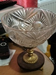 Fructiera cristal bronz foto