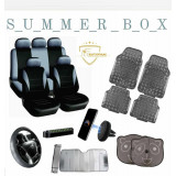 Summer Box &ndash;GRI&ndash;Huse scaune+Covorase+Husa volan+Suport telefon+Parasolare