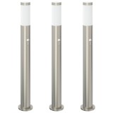 Cumpara ieftin Stalpi iluminatori cu senzor, 3 buc., 80 cm, otel inoxidabil, IP44