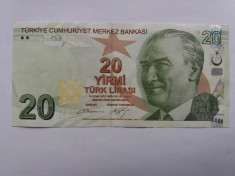 Turcia 20 lire 2009-aUNC foto