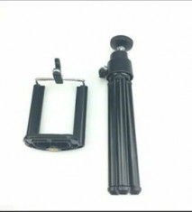 Mini Tripod cu suport pentru camera Iphone nikon gopro xiaomi negru v foto