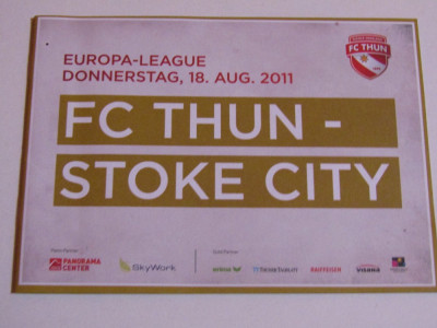 Program meci fotbal FC THUN(Elvetia)-STOKE CITY(Anglia) Europa League 18.08.2011 foto