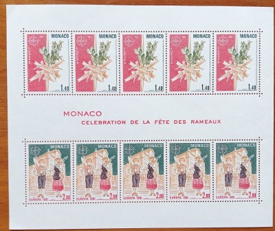 MONACO-1981-&amp;#039;&amp;#039;EU-CEPT.-serie 2val in BLOCde 10val&amp;#039;&amp;#039;(YV. 19=26e!!!. )-MNH NESTAMP. -Calitate EXTRA foto