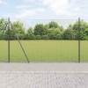 Gard din s&acirc;rmă sudată cu 13 st&acirc;lpi flanșați gri 1.6x25 m oțel