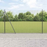 Gard din plasă sudată cu 13 st&acirc;lpi flansați Gri 1.4x50 m Oțel