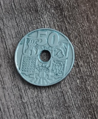 C50 - Moneda foarte veche - 50 centimos ante euro - Spania - 1949 foto