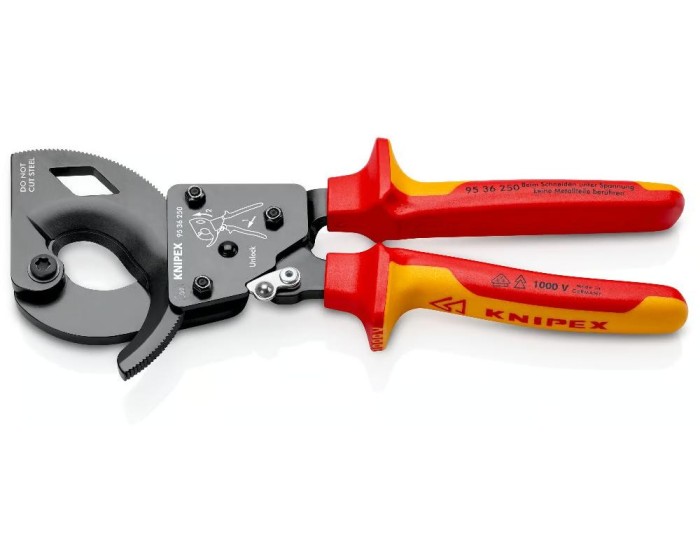 Foarfeca cabluri izolata (principiul clichetului) 95 36 250 Knipex