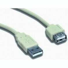 CABLU USB GEMBIRD prelungitor, USB 2.0 (T) la USB 2.0 (M), 0.75m, alb, CC-USB2-AMAF-75CM/300