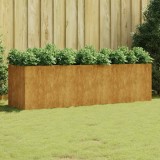Strat &icirc;nălțat de grădină, 280x80x80 cm, oțel corten