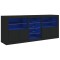 Servanta cu lumini LED, negru, 181,5x37x67 cm